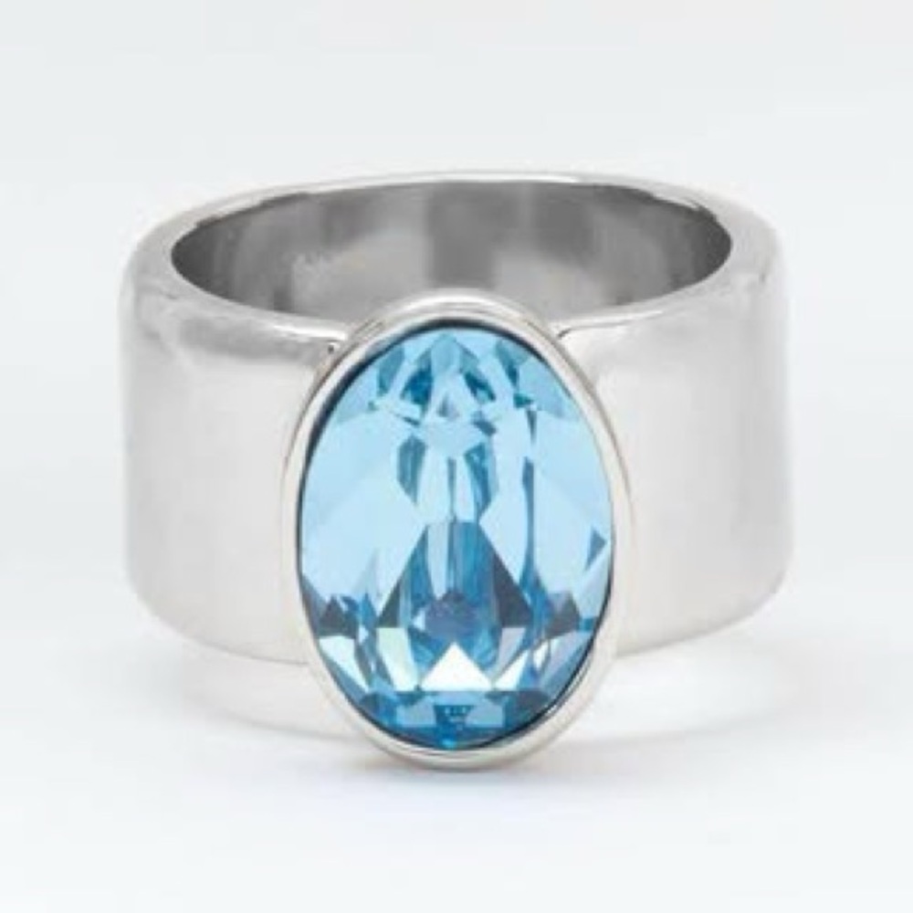 Silver Ring with Blue Gemstone